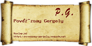 Povázsay Gergely névjegykártya